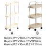 With Wheel Storage Rack Space-Saving Bathroom Cart Organizer Durable Mobile Shelving Unit  Bathroom