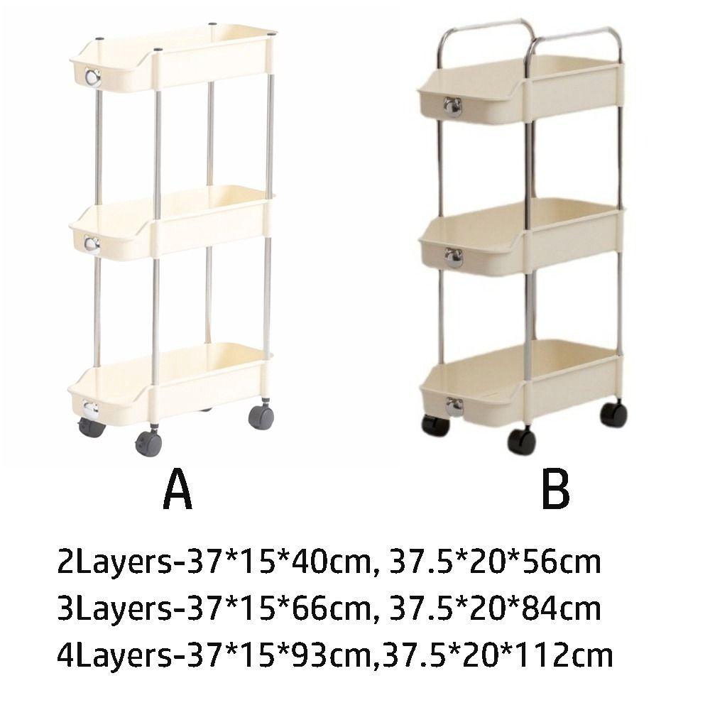 With Wheel Storage Rack Space-Saving Bathroom Cart Organizer Durable Mobile Shelving Unit  Bathroom
