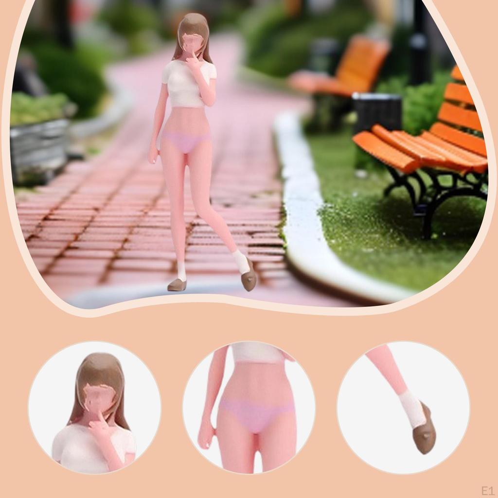 1/64 Scale Girl Figure Miniature Model Diorama Accessory Tabletop Decoration Movie Prop Mini Rein