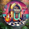 Vintage Jukebox Metal Tin Sign Retro Diner Wall Decor Aluminum Art