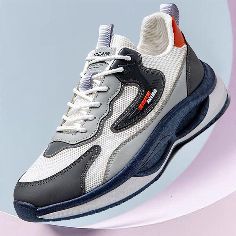 

2025 summer new men s shoes breathable casual sports shoes mesh deodorant shoes men s soft-soled versatile running shoes 44 серый