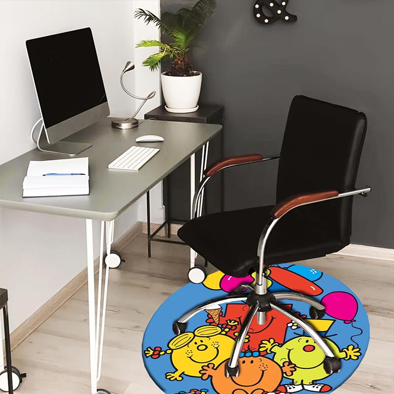 

1pc Mr. Men and Little Miss Party Round carpet, Made of Polyester,Perfect for Decorating Office Chairs, Living Rooms 80cm