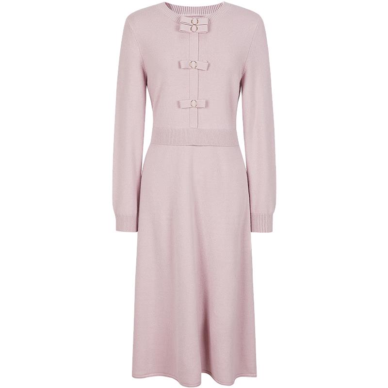 

JUZI Annakou Women s Elegant 100% Wool Knitted Bow Dress M