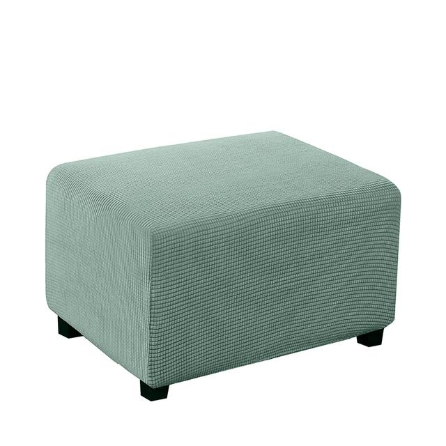Jacquard Ottoman Stool Cover Stretch Footrest Dust Slipcover For Living Room Plush Non -Slip Chairs Protector L Xl Size Home Use Decor