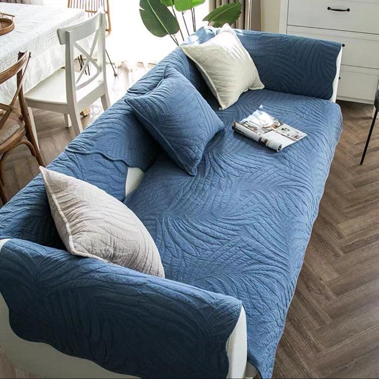 Y Simple Pure Cotton Washed Sofa Cushion Fabric Seat Cushion Non-Slip Full Cover Sofa Towel Sofa Cover  Direct Sales