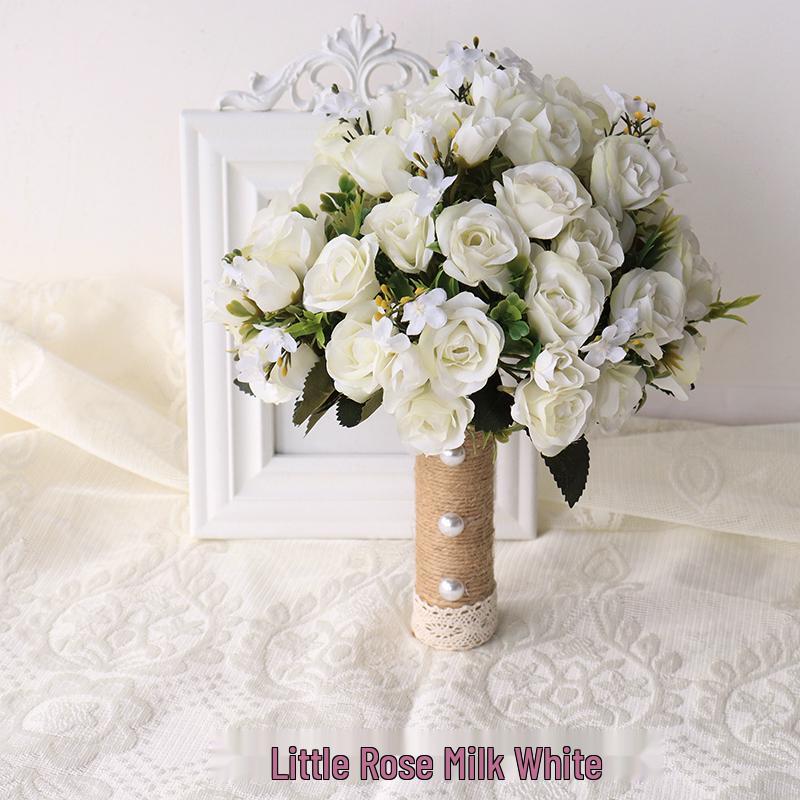 Korean Style Bridal Bouquet for Weddings - Artificial Flower Ball for Bridesmaids & Photo Props