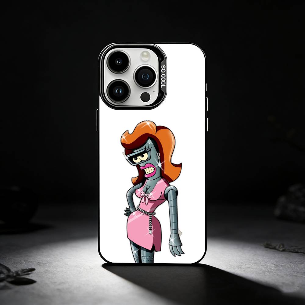 

C-Cute B-Bender Robot Phone Case For iPhone 17,16,15,14,13,12,11 Plus,Pro Max,XS,Colored silver phone case iPhone17air