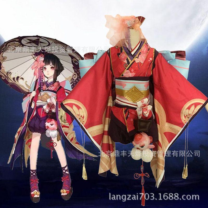 Костюм для косплея Onmyoji Костюм для косплея Onmyoji Kagura Женский костюм для косплея Onmyoji Кимоно Кагуры Wig (Including Hair Net) One size fits all
