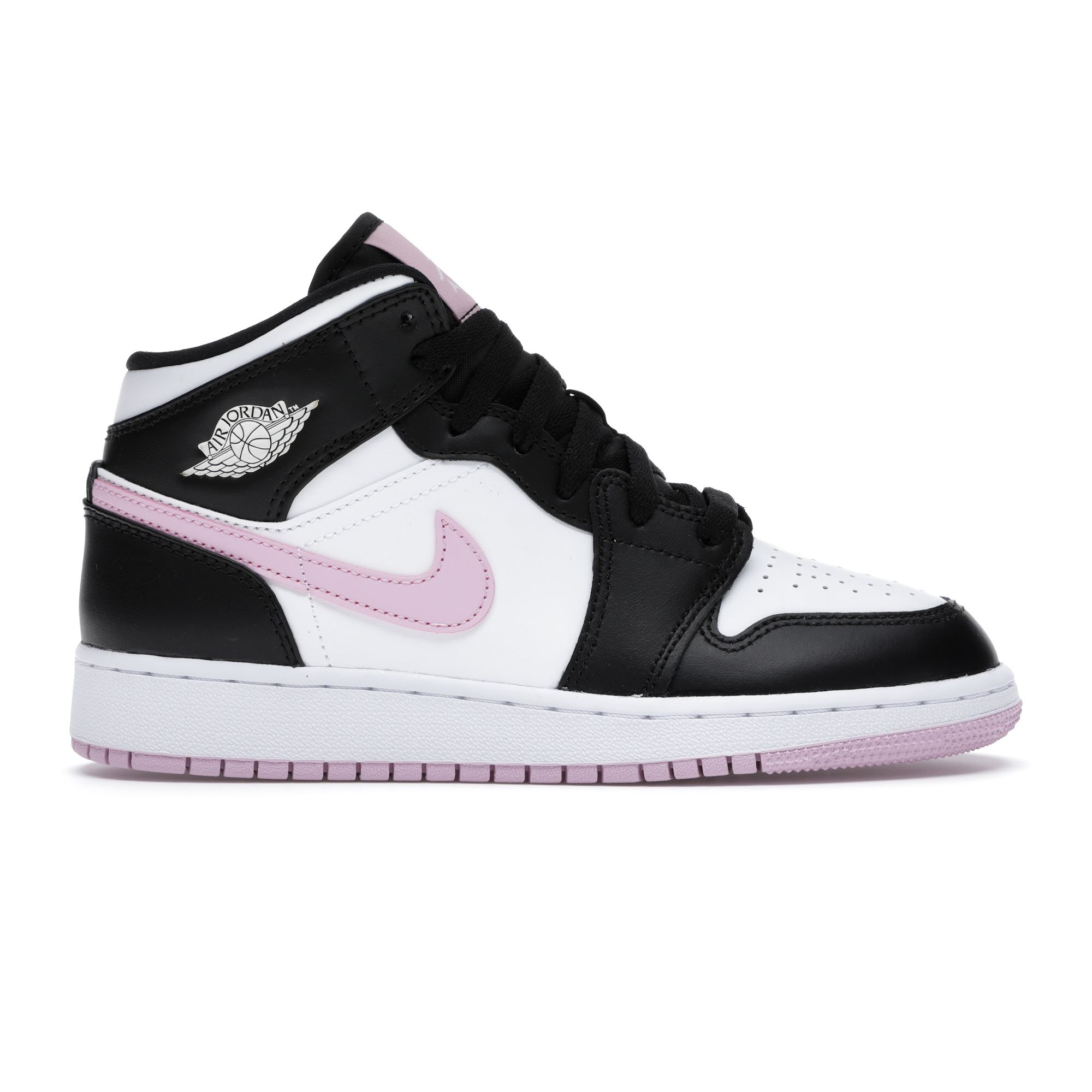 

Кроссовки Air Jordan 1 Mid GS White Light Arctic Pink Kids Черные 555112-103