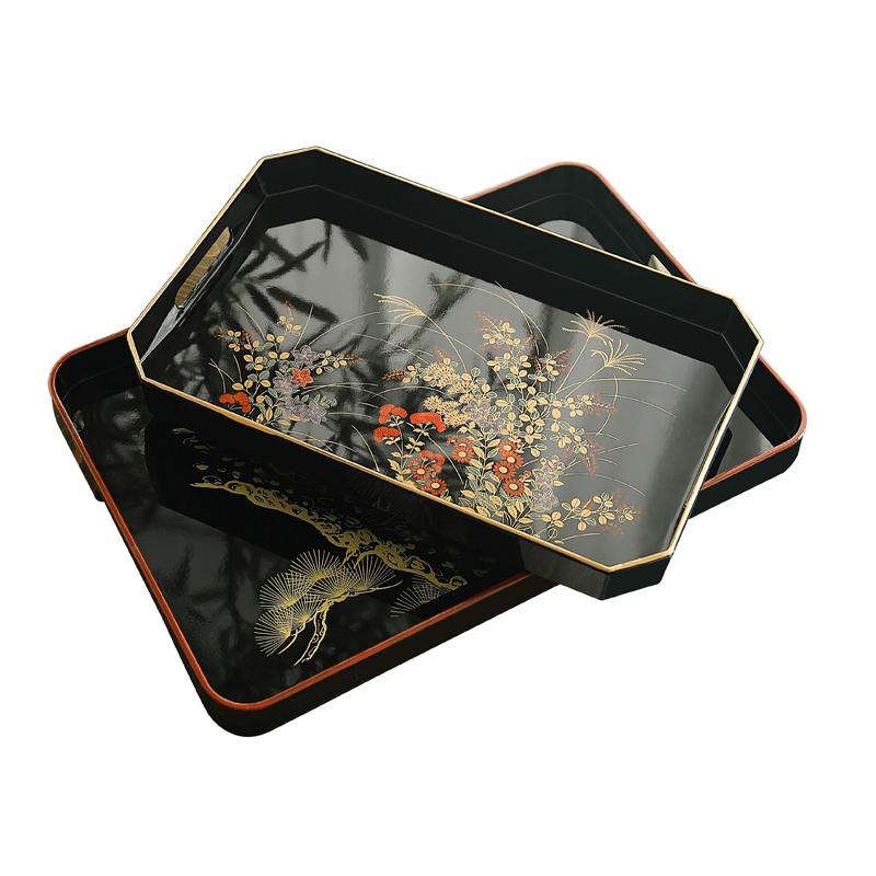 Japanese Lacquer Rectangular Tray Commercial Catering Luxury High-end Home Tea Tray Modern Stylish