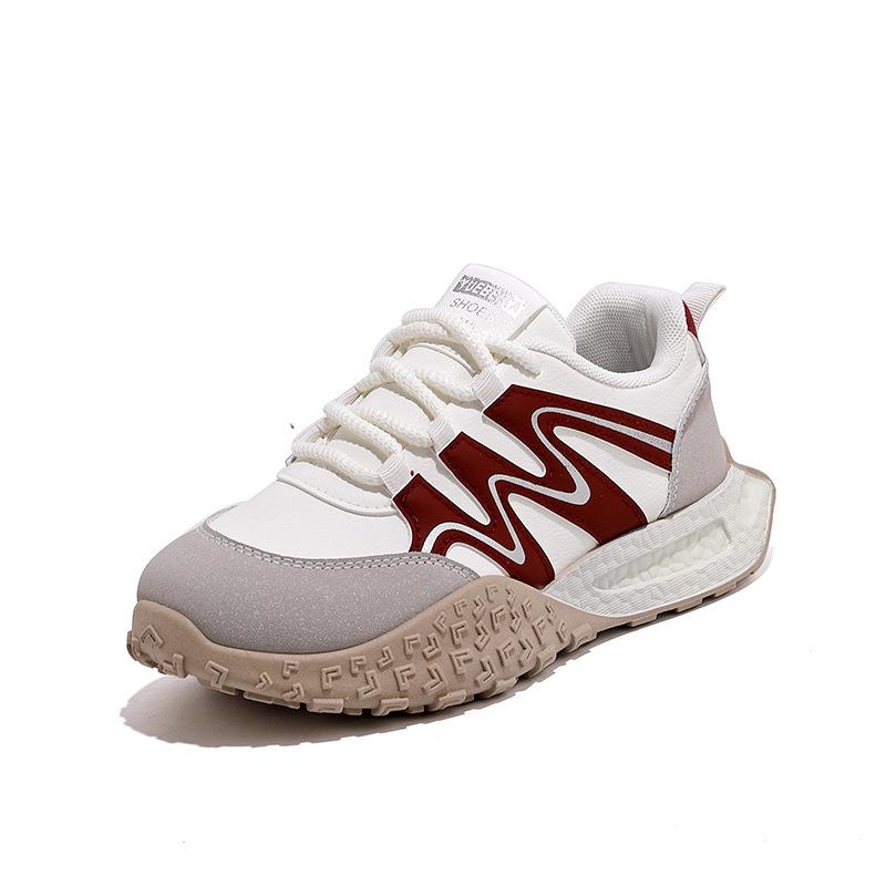 

Платформенные белые туфли детские 2025 новая весна и осень универсальная повседневная спортивная обувь тренировочная обувь Форрест Гамп женские кроссовки папины кроссовки 40 красный