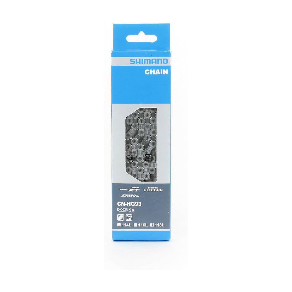 Shimano CN-HG93 9-Speed Chain 118 Links Compatible with Shimano and SRAM Road Bikes