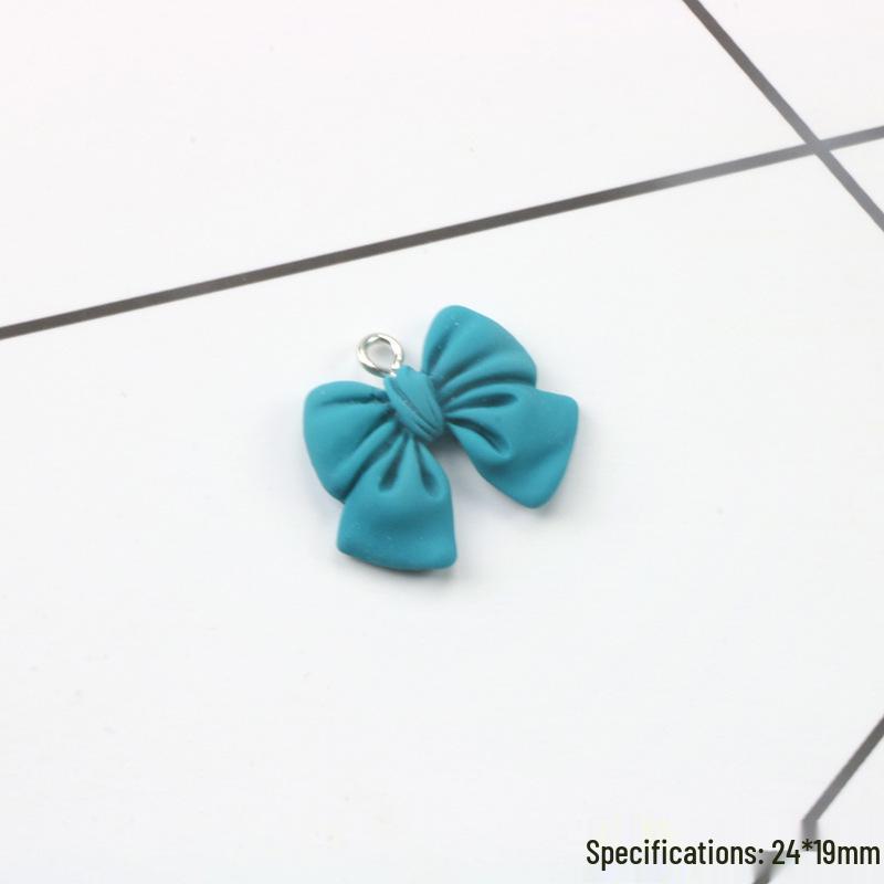Imitation Fabric Bow Resin Pendant Earrings - DIY Jewelry Accessories