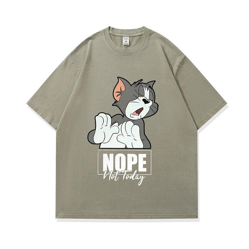 Trendy Brand Printed Short-Sleeved T-Shirt For Men And Women Loose Summer Casual Couple Oversize High Street Half-Sleeved T-Shirt