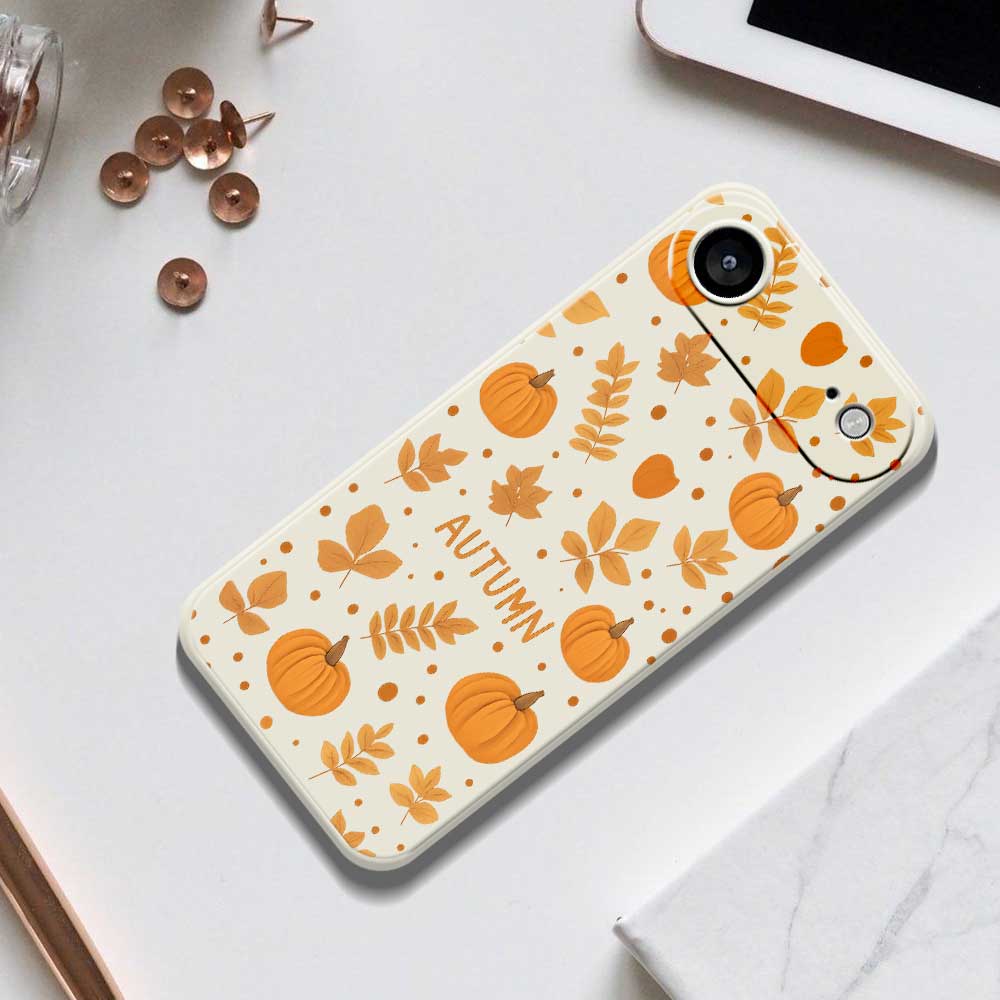 For iPhone 17 Air Case Autumn Theme Pattern Printing Straight Edge TPU Phone Back Cover