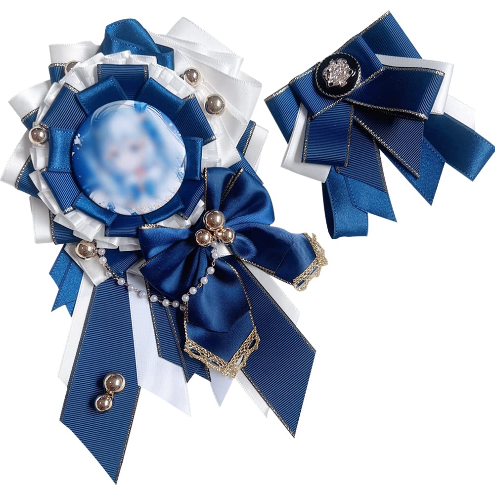 

YUYAKESHI Розетка для значков ита-бэг Ручная работа Ита-бэг Значок Ита Лента того же цвета синие значки, украшение, розетка, Лента, украшение, значок,