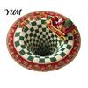 Thickened Cozy Mat Round Christmas Rug, 39" Imitation Cashmere Santa Snowflake Pattern, Holiday Party Floor Covering Area Rug for Home Living