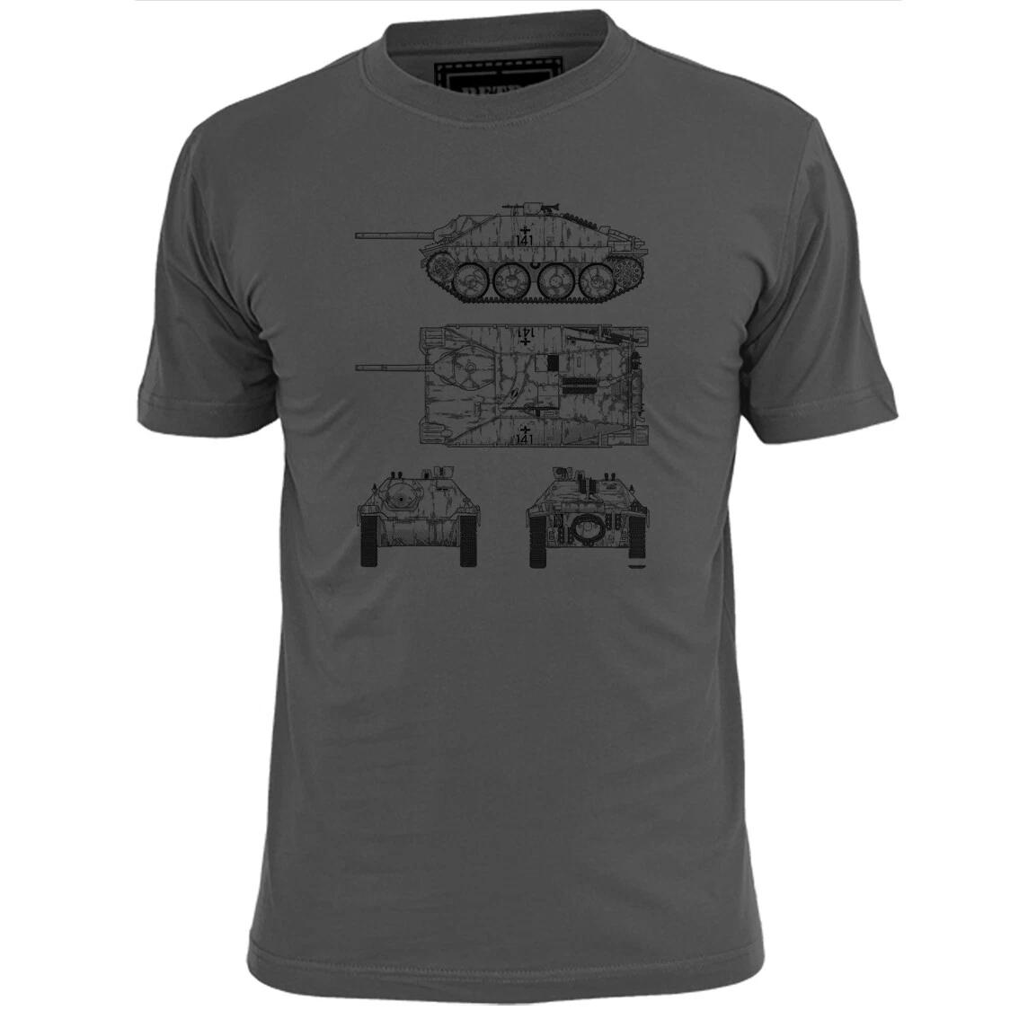 Mens Jagpanzer Hetzer German WW2 Tank Blueprint T shirt L