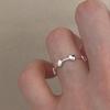 Korean Version Plain Ring Irregular 925 Sterling Silver Versatile Ring Women's Niche Ins Style Design Non-fading Combination Ring