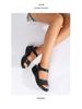 Summer High Heel Wedge Sandals: Fashionable, Comfortable One-Strap Roman Design