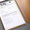 Metal Spring Clip Board Wooden Clipboard with Clip, A4 Letter Size Drawing Sturdy Board, Wood Grain Thicken Hardboard for Office, School Durable