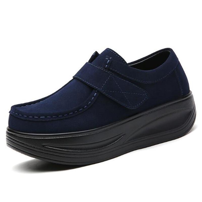 Chunky Platform Sneakers Women Wedge Shoes Women Casual Sport Shoes Slip On Flats Woman Thick Bottom Loafers Shoes