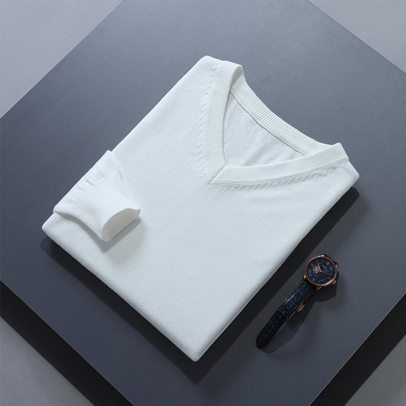 Classic Pullover V-Neck Sweater Men Autumn Winter Cashmere Cotton Blend Warm Jumper Clothes Pull Homme Man Hombres Sweater
