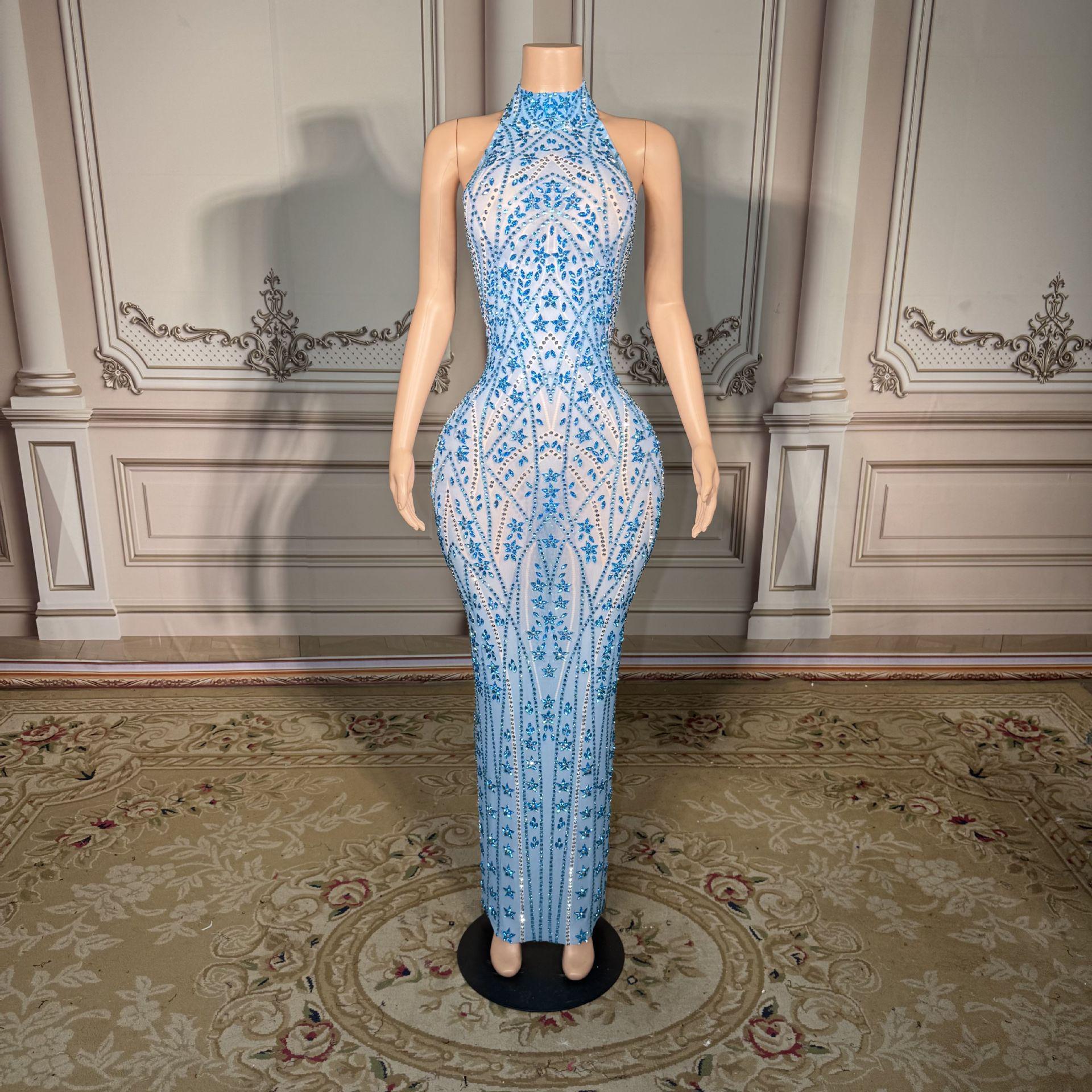 2026 Luxurious Golden Evening Gown: Sexy, Mature European & American Style XS