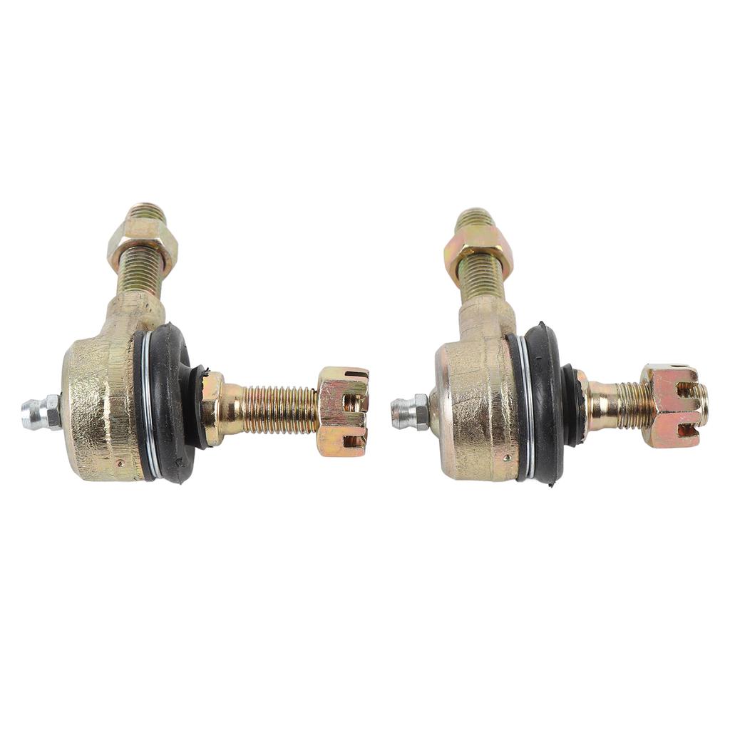 2Pcs M10 Tie Rod End Kit Ball Joint Steel Alloy High Torsion Proof Anti Dust Rubber for 50cc 110cc 150cc 200cc 250cc