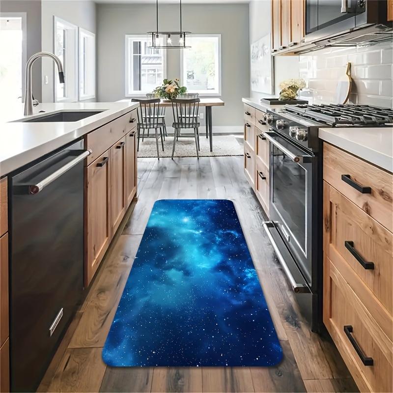 1Pcs Anti Fatigue Kitchen Rugs, Starry Sky  Print Waterproof Non-Slip Thick Cushioned Kitchen Mat Heavy Duty Comfort Standing Mat for Kitchen