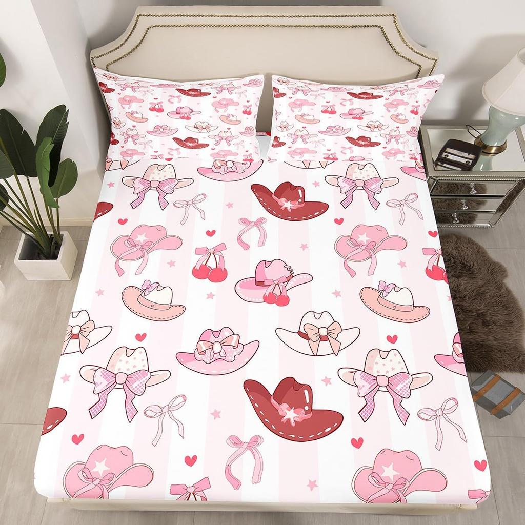 Denim Boots Pattern Sheet Three-Piece Digital Printed Sheet Bedding Set Adult Children