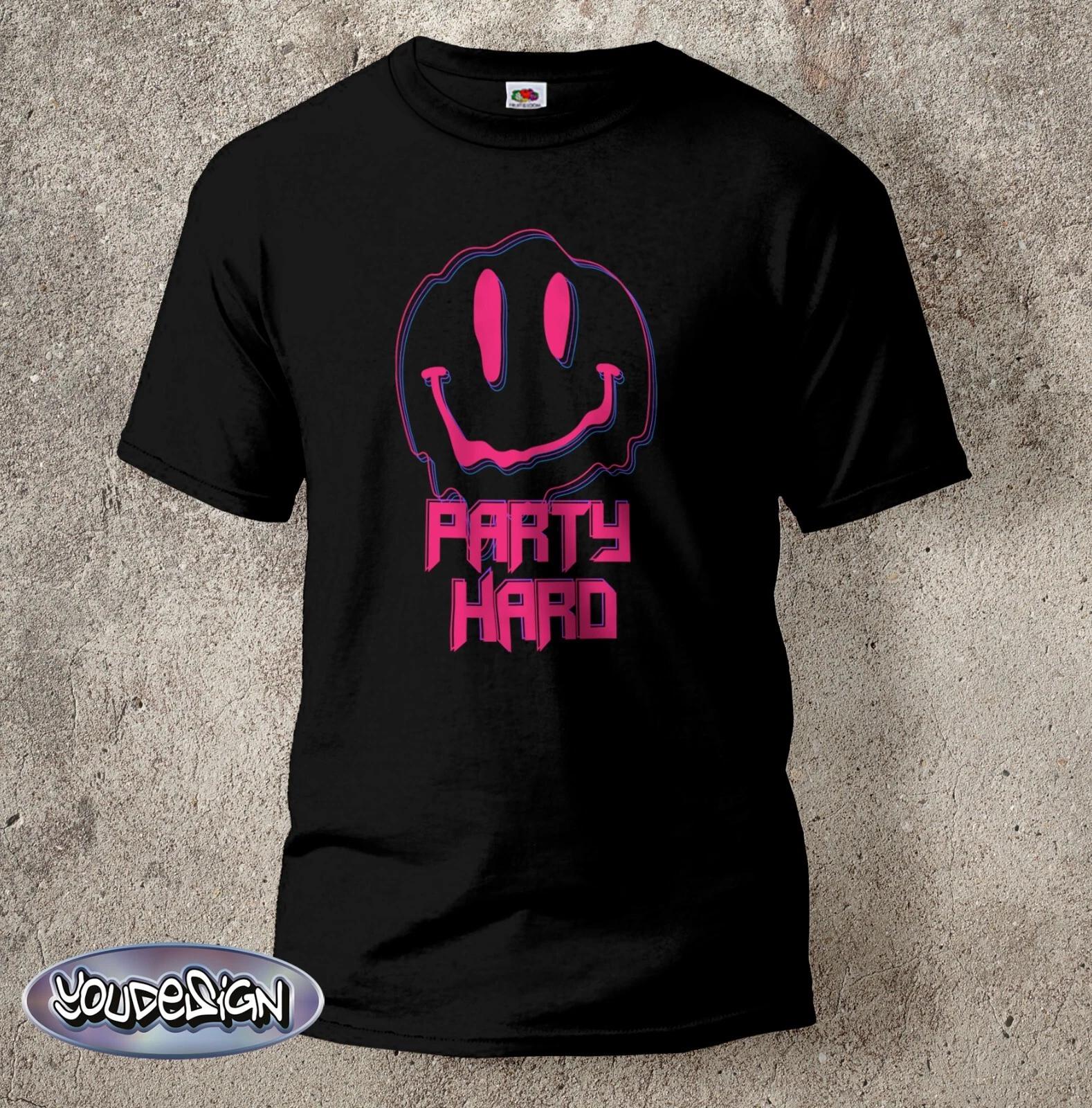 Rave Smile Shirt Techno Psychedelic Goa Trance Festival DJ T-Shirt Party Hard XL