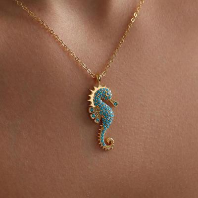 Fashion Necklace Pendant Creative Style Style Modern Stainless Steel Trend Diamond Plated Blue Literature And Art