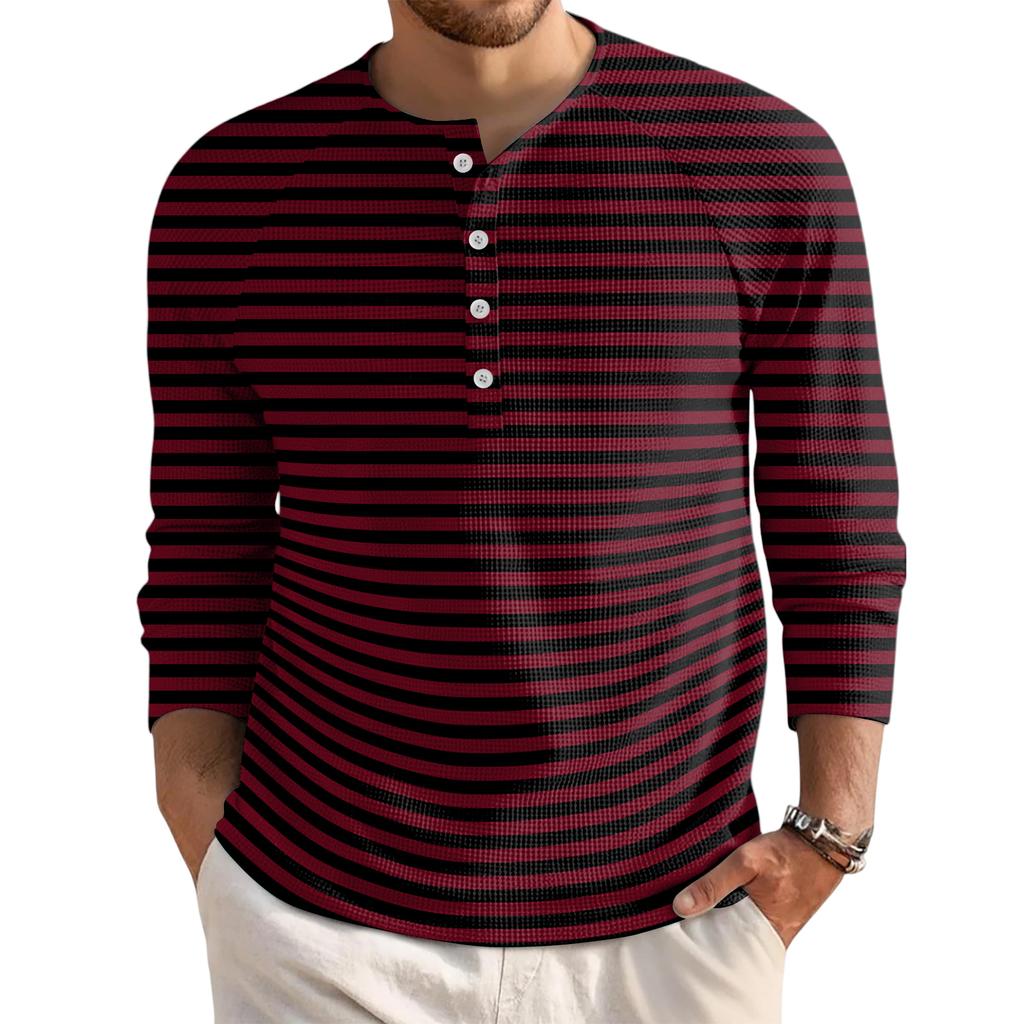 Men's Loose Casual Button Down Collar Long Sleeve Top