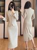 Women's Short Suit Jacket and Skirt Set - Professional Office Wear for Spring/Autumn 2025