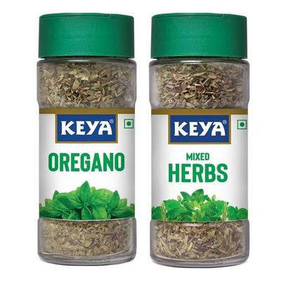 Keya Premium Herbs Combo Origano 15g | Erbe Miste 25g | Bottiglia di Vetro | Confezione da 2