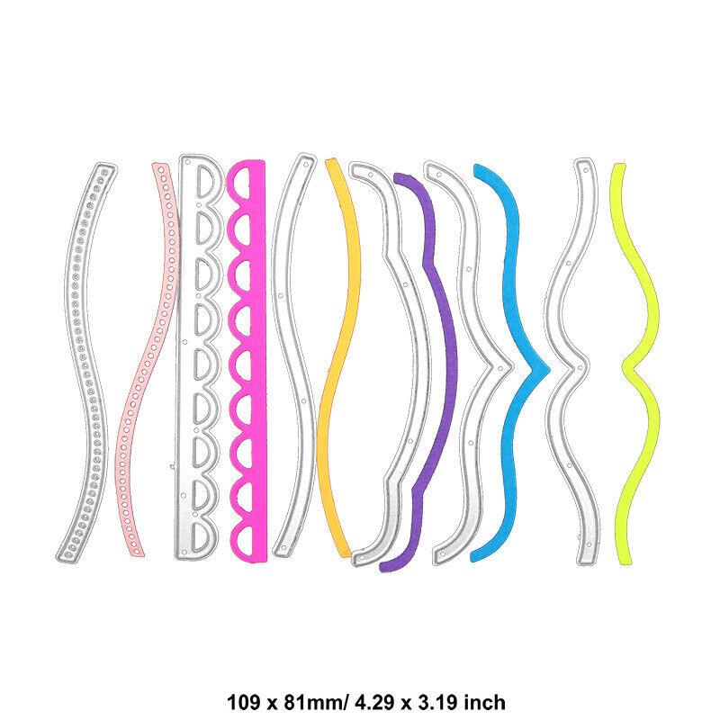 

Кружевные штампы, металлический трафарет, сделай сам, скрапбукинг, альбом, бумажная карта, тиснение, декор, ремесло, художественный край, волнистые линии No.6-Curved Edge