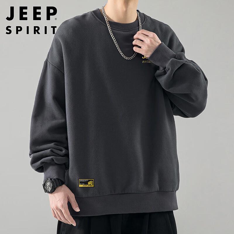JEEP SPIRIT Men's Loose Fit Printed Long Sleeve Sweatshirt