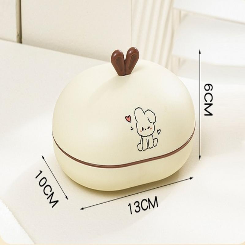 Cartoon Tragbare Seifenschalen Doppellagige Plastik-Seifenbox Haushalts-Badezimmer Ablage Seifenschale Badezimmer-Seifenbox Mit Deckel