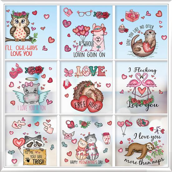 Set 6 Adesivi Statici A Forma Di Cuore Per San Valentino – 30x20 Cm, Con Scritte 'Ti Amo', Rimovibili E Riutilizzabili Per Finestre, Vetri E Pareti Lisce