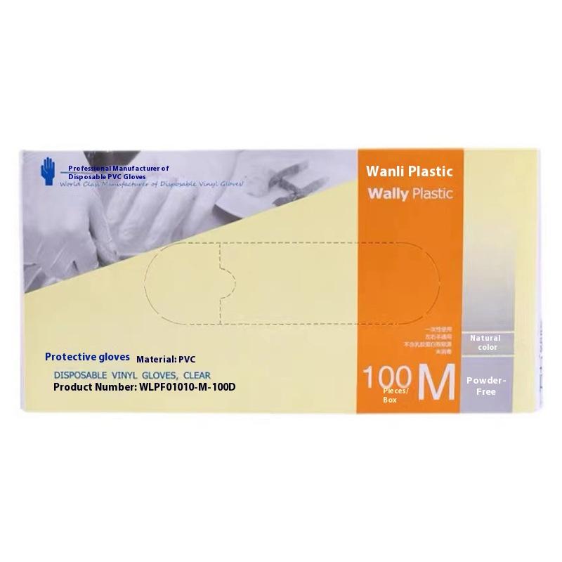 100 Pcs/Box Thickened Disposable PVC Gloves Food-Grade For Catering Kitchen Dishwasher Transparent Durable
