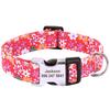 Printed Nylon Personalized Dog Collar Custom Dog Collar Floral Puppy Necklace Engraved Name for Small Medium Large Dogs Bulldog