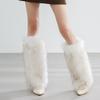 Retro Modern Brown Fur Shoe Covers Imitation Fur Boots Socks Millennial Style Hot Girl Leg Covers Autumn and Winter