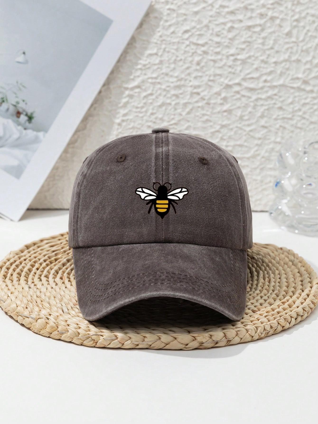Baseballpetten met bijenprint voor mannen en vrouwen, Geschikt voor dagelijkse vrijetijd, Modieuze en veelzijdige buitensportzonnehoeden Adjustable
