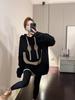 Ladies' Autumn and Winter Elegant and Fashionable Plus Size Casual Knitted Pullover Sweater with Smiling Face Pattern Long Sleeved Hooded Sweater