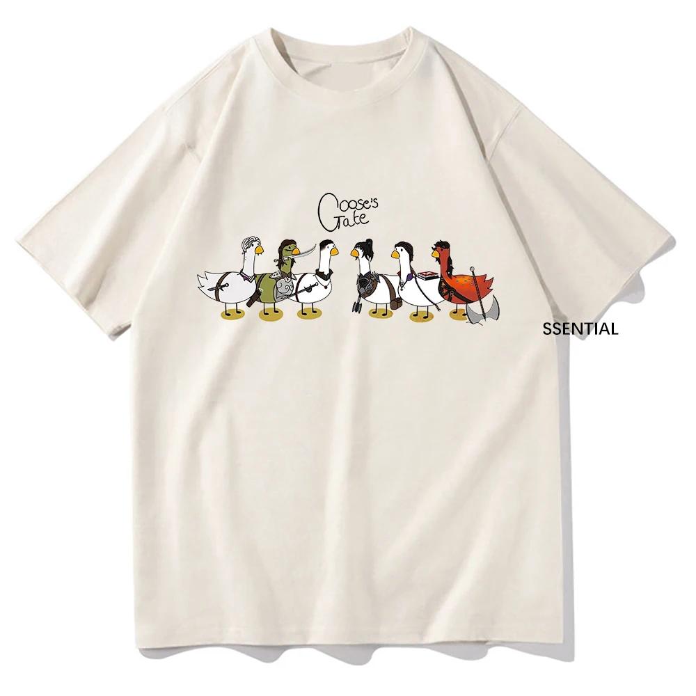 Goose Astarion T Shirt Cartoon Goostarion Tops Funny Men/Women Aesthetic T-Shirt Unisex High Quality Cotton Tees Kawaii Shirts S разноцветный