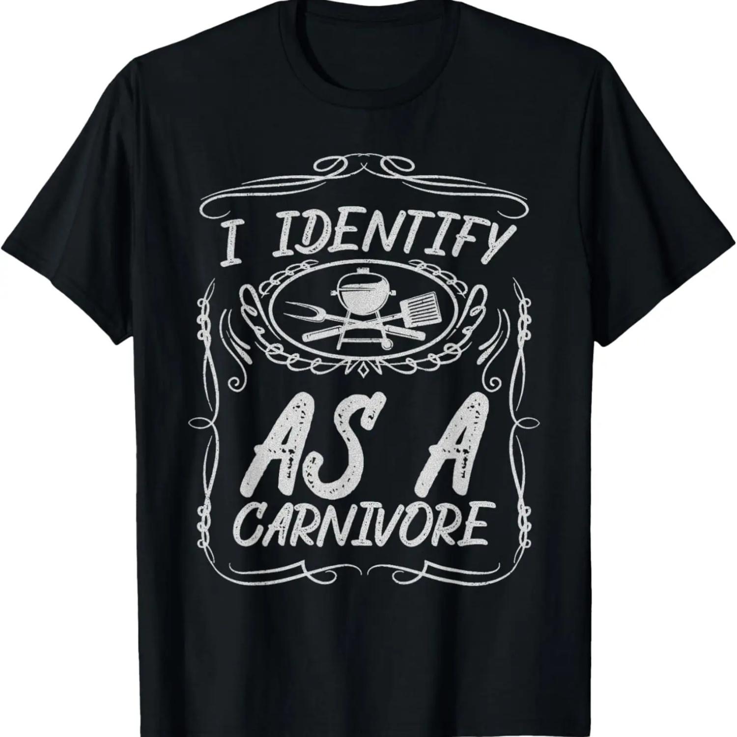 

I Identify As A Carnivore Diet Meat Eater Meat Lover Protein T-Shirt XXXXXL чорний