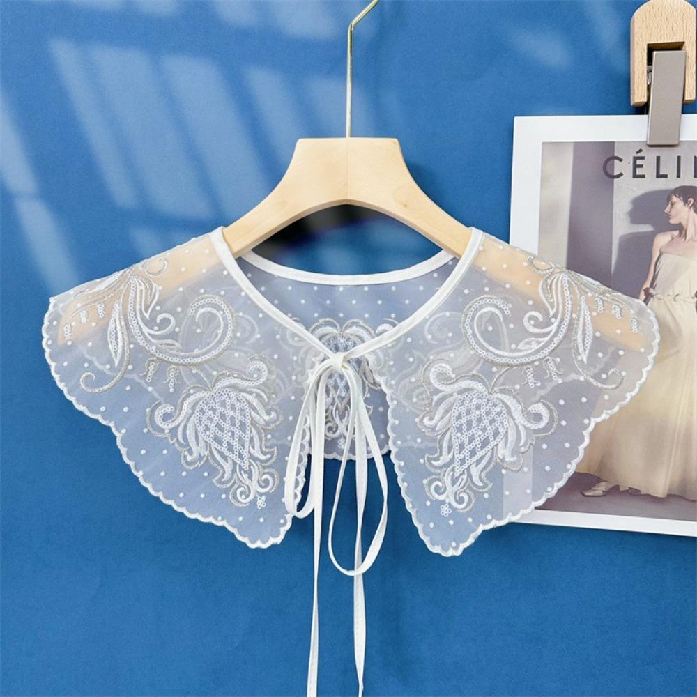 

Съемная рубашка с вышивкой из органзы, аксессуары для одежды, платье, блузка, декор