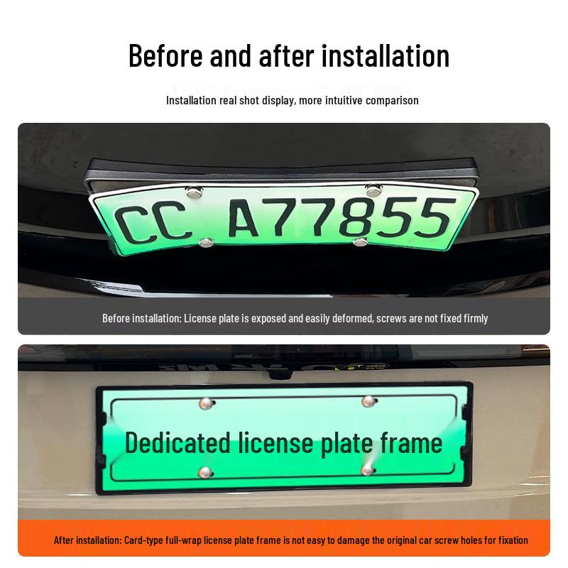 2025 Nano 06 Full Edge Green License Plate Frame for New Energy Regulations