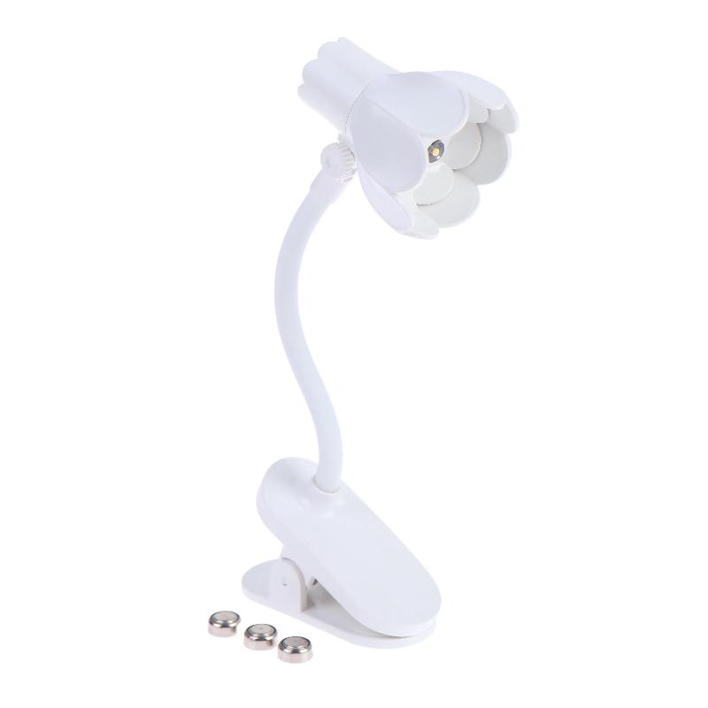 Flower Shaped Clip On Led Reading Light Desk Lamp Mini Eye Protection Book Lamp Warm Soft Light For Dorm Bed Desk Study Decor